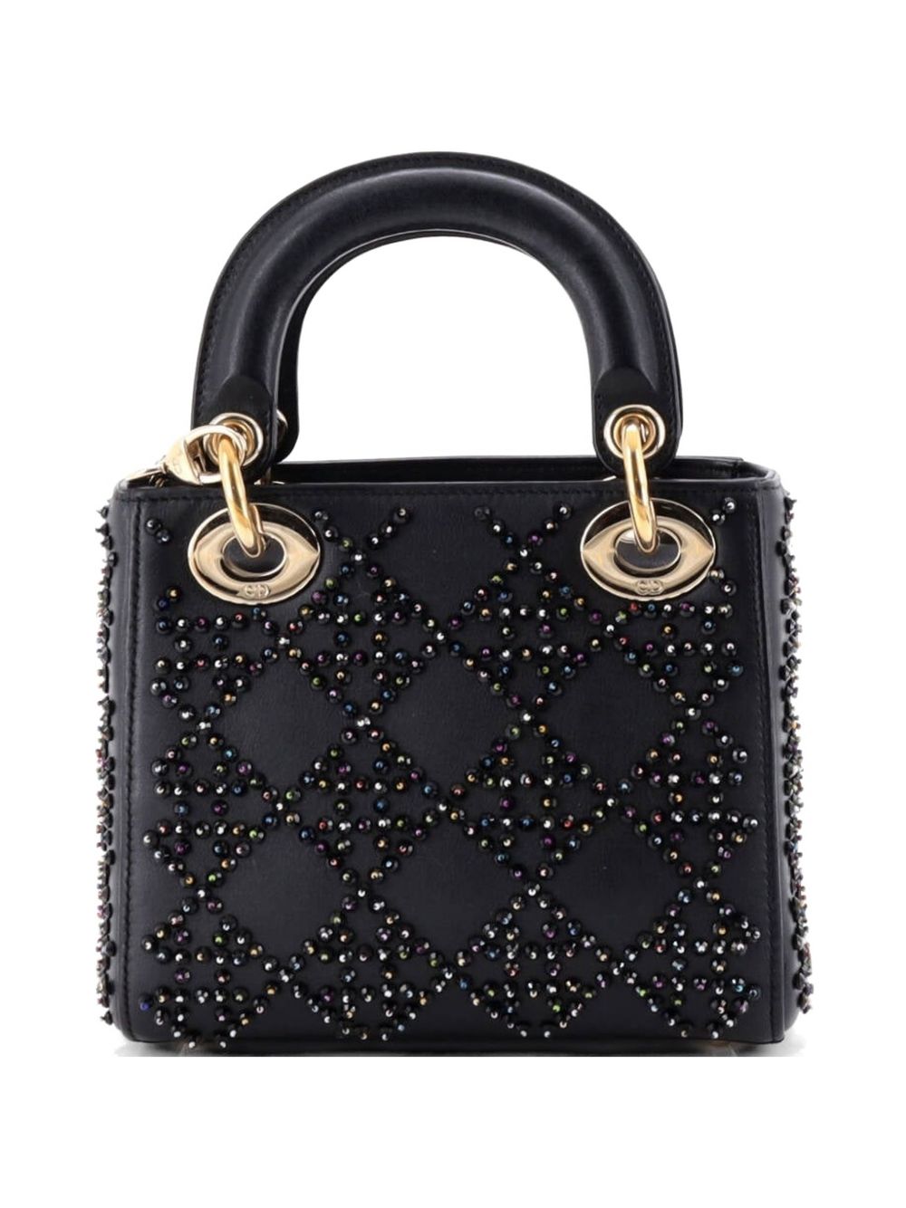 Lady Dior Chain Bag Crystal Embellished Cannage Quilt Leather Mini satchel
