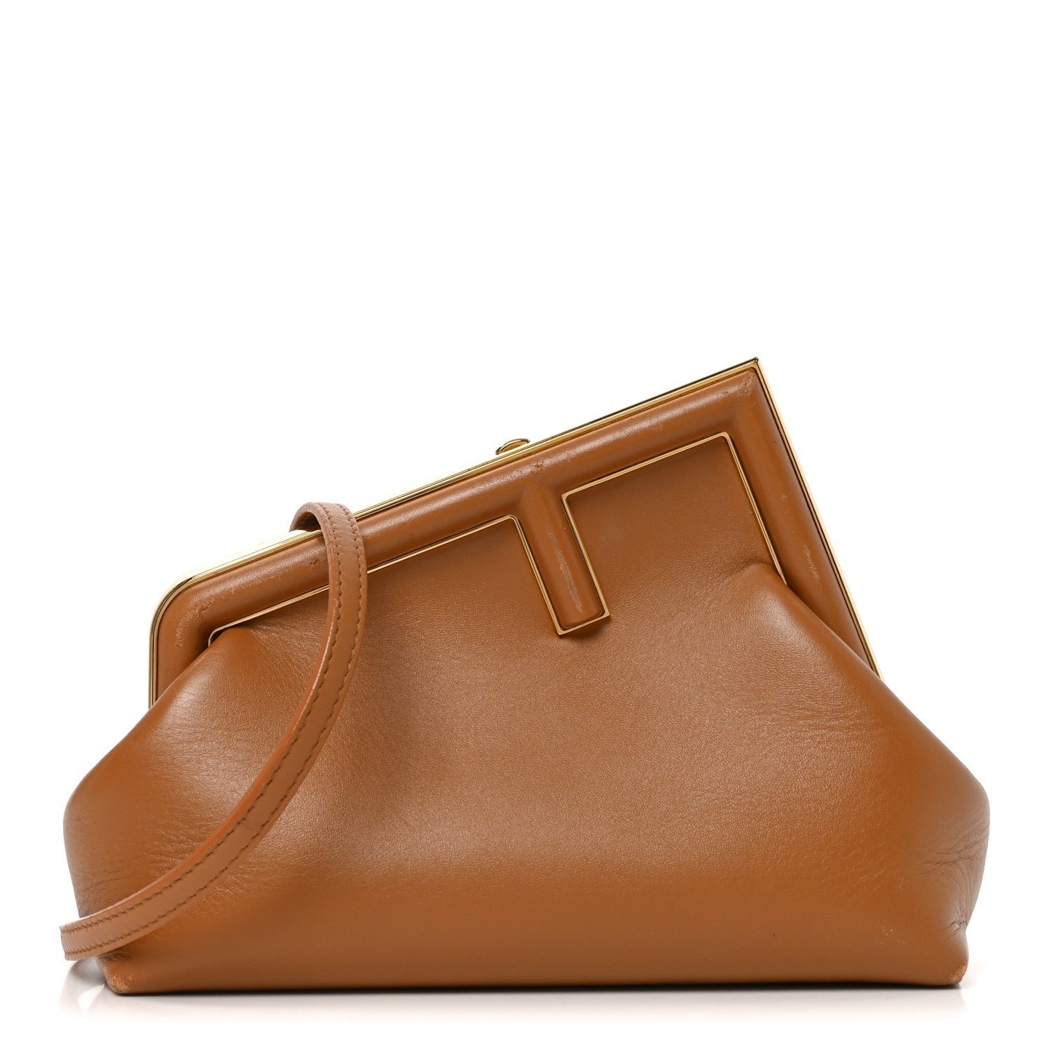 Fendi Shiny Nappa Small Fendi First Caramello