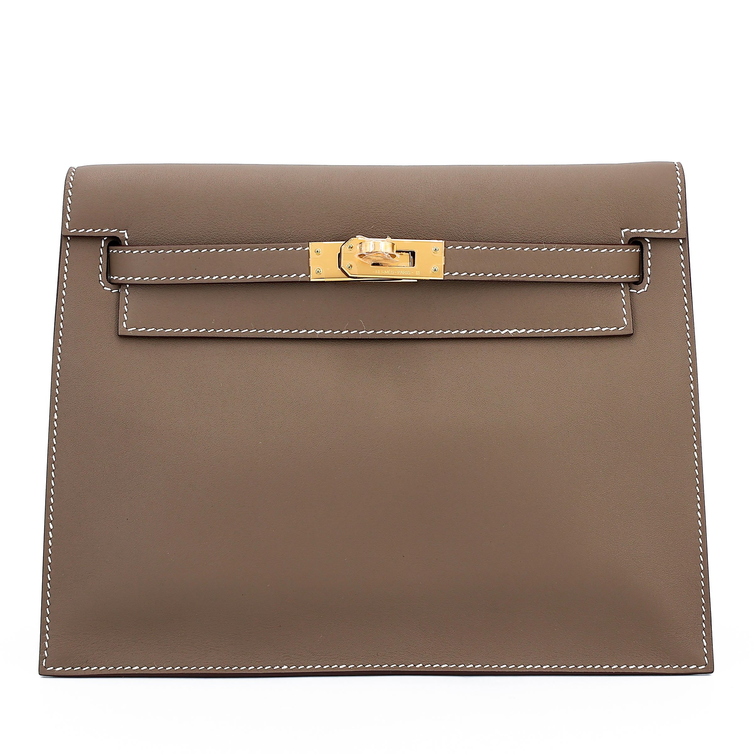 Hermes Unused ( Rank NS ) HERMÈS Kelly Danse Etoupe (18) Swift Gold hardware B (2023)