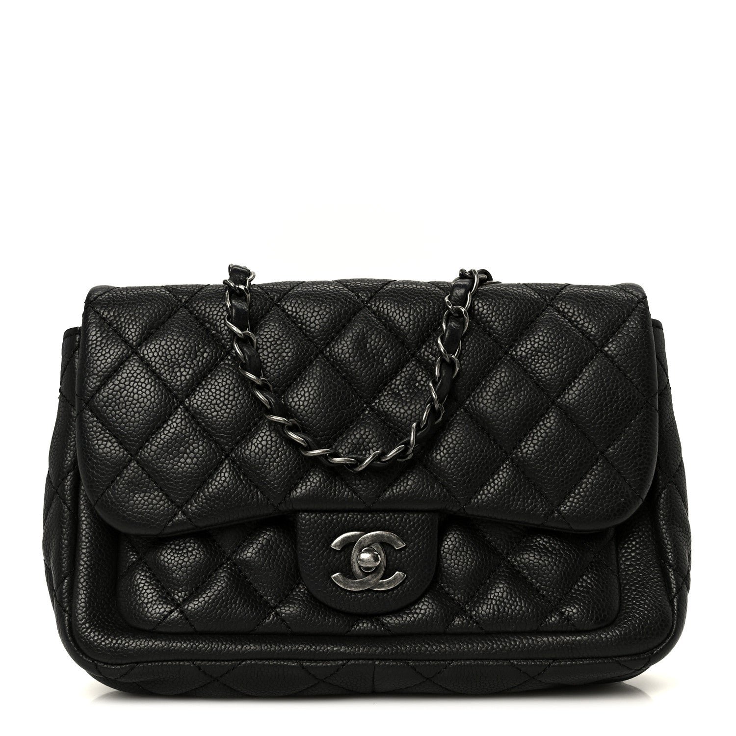 Chanel Caviar Quilted Medium Now and Forever Flap Black