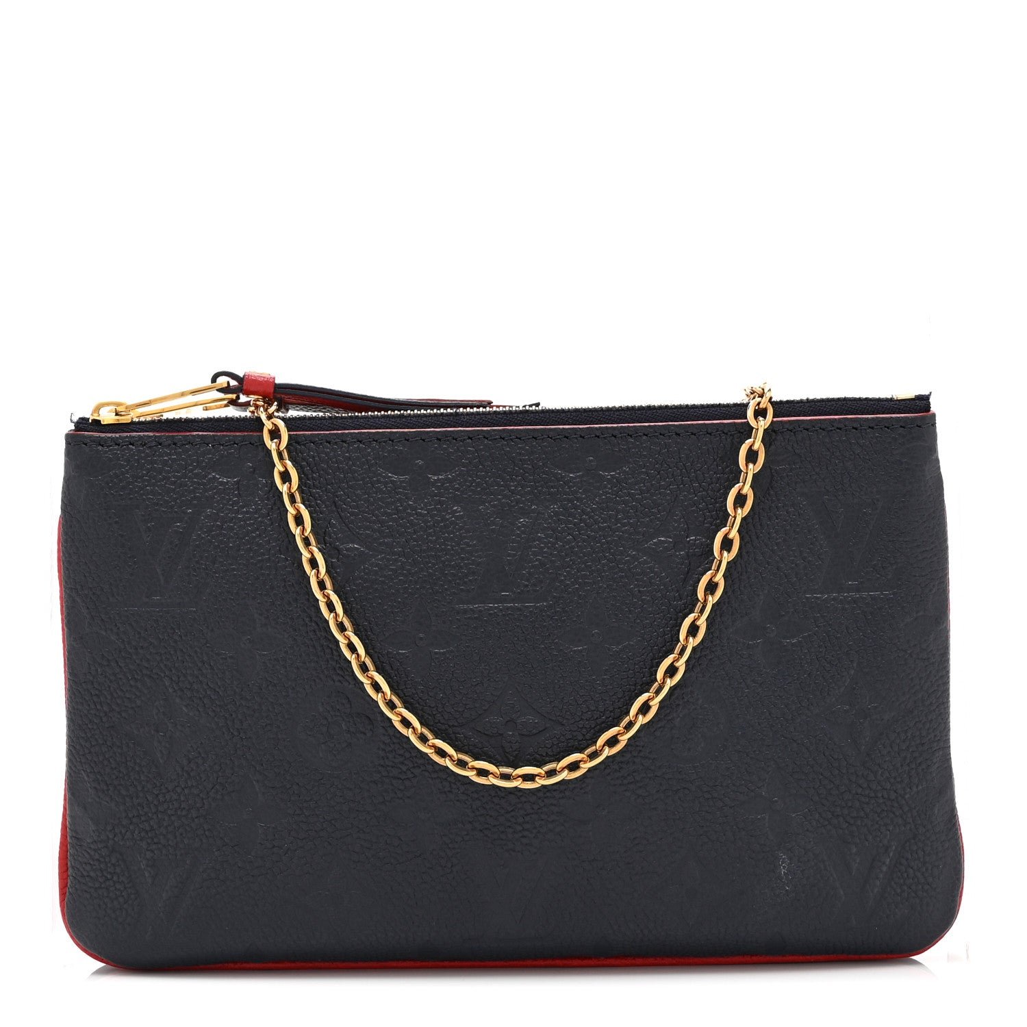 Louis Vuitton Empreinte Double Zip Pochette Marine Rouge