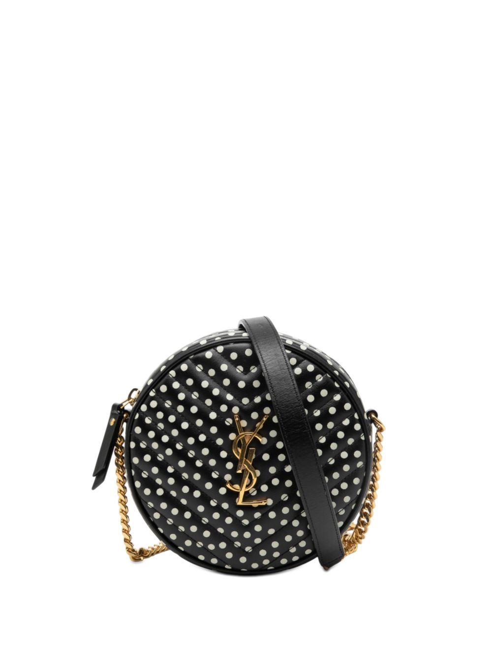 2020 Chevron Calfskin Polka Dot Round Vinyle Camera Bag crossbody bag