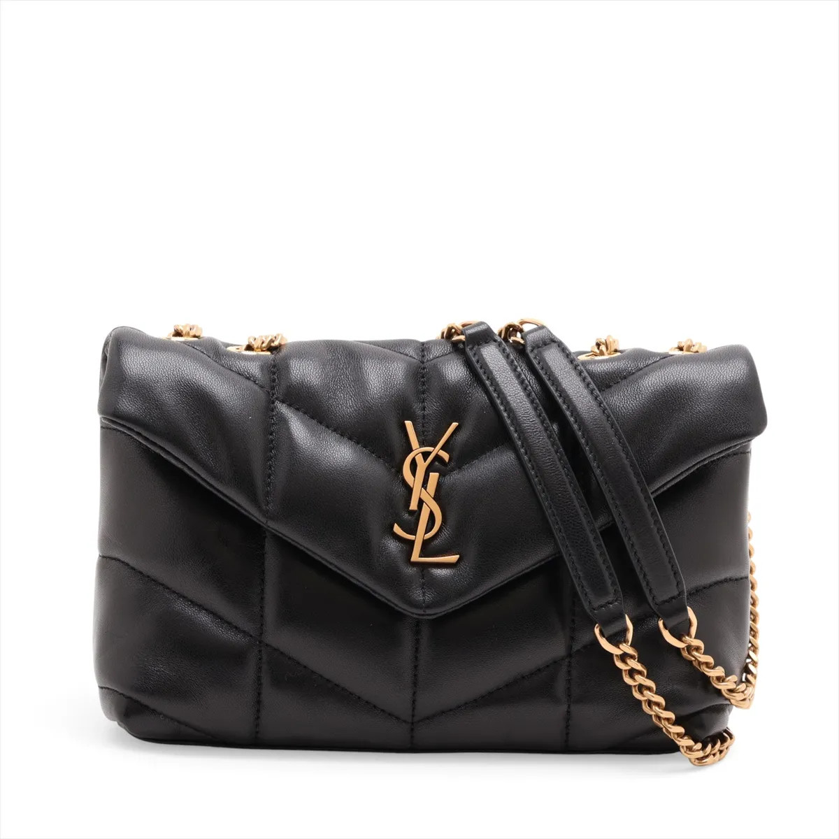 Saint Laurent Paris puffer 759337 Leather Shoulder bag Black