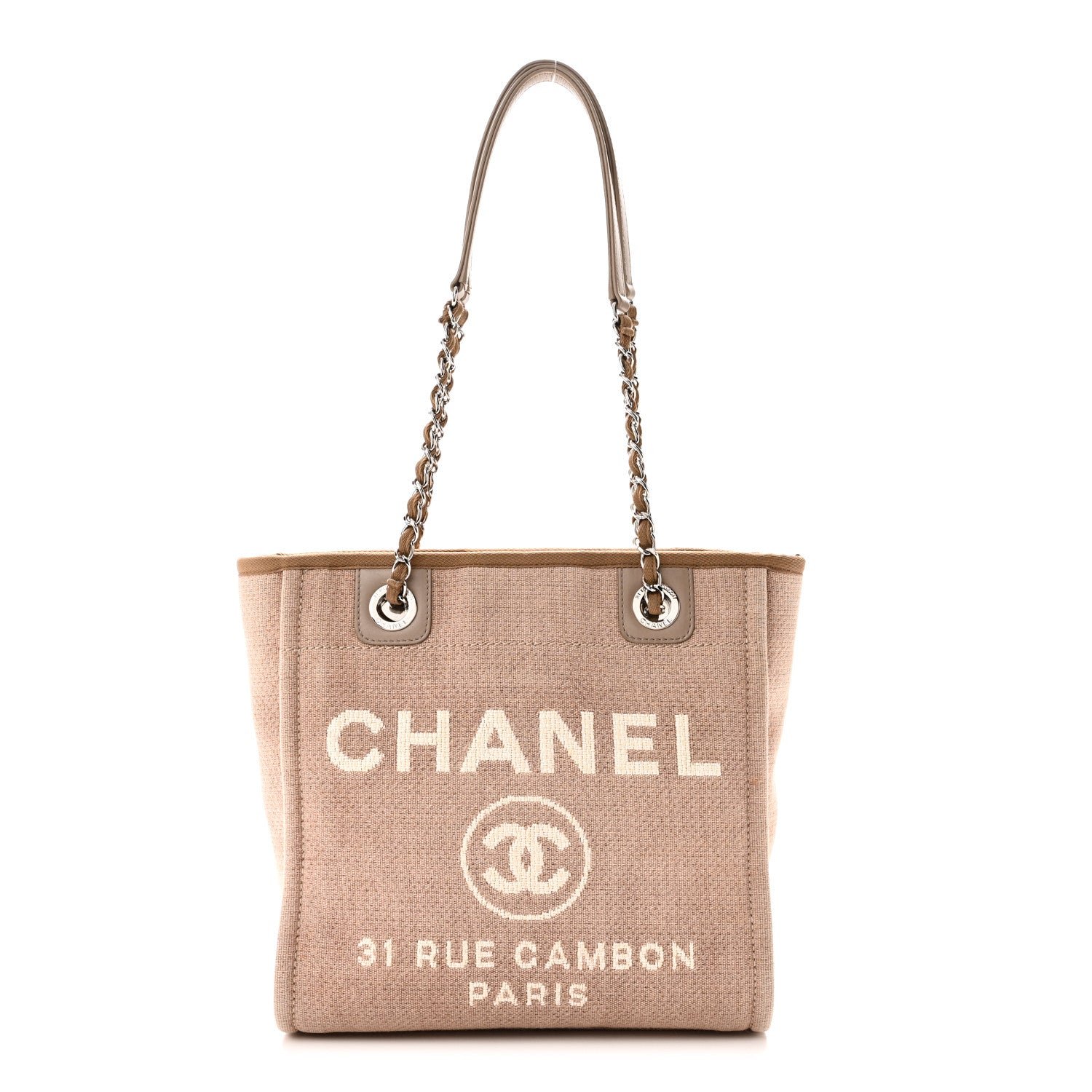Chanel Mixed Fibers Calfskin Mini Deauville Tote Beige