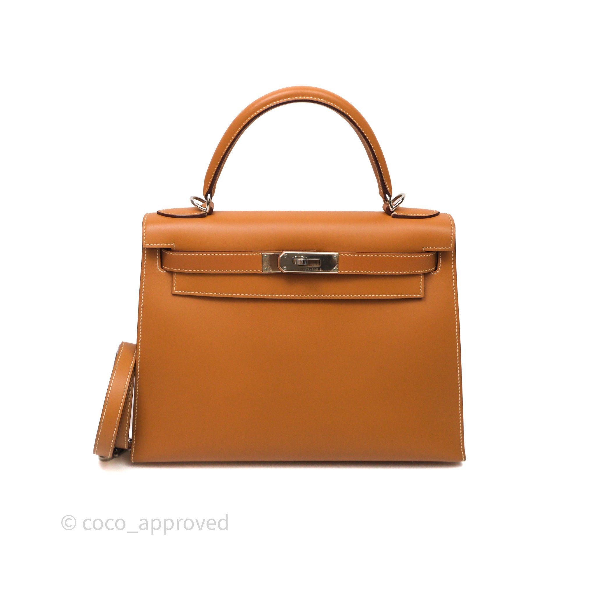 Hermès Vintage Kelly 28 Sellier Gold 37 Chamonix Palladium Hardware