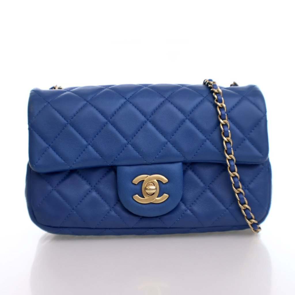 Chanel Mini Lambskin Pearl Crush Rectangular Flap Bag