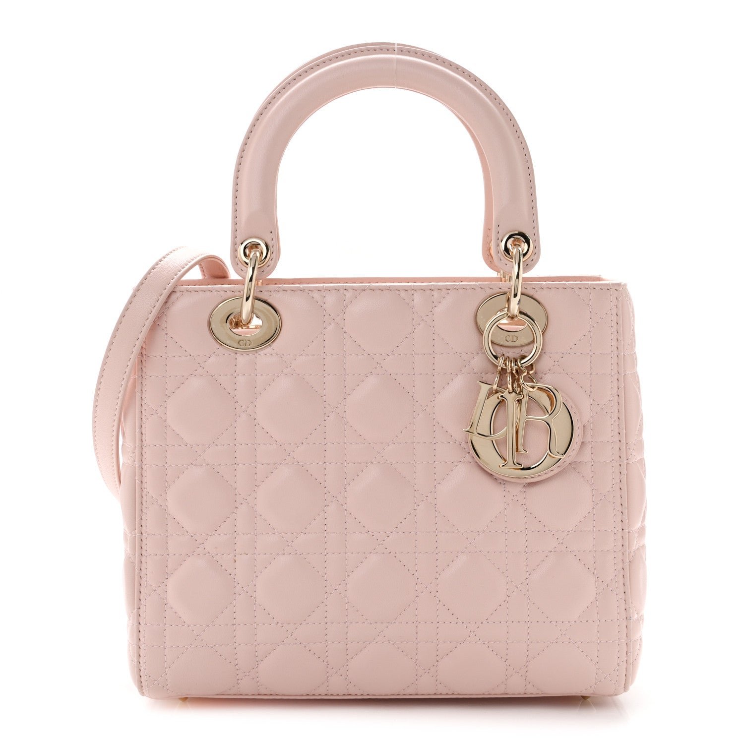Dior Christian Dior Lambskin Cannage Medium Lady Dior Light Pink
