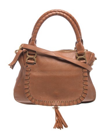 Leather Marcie Studded Satchel Medium