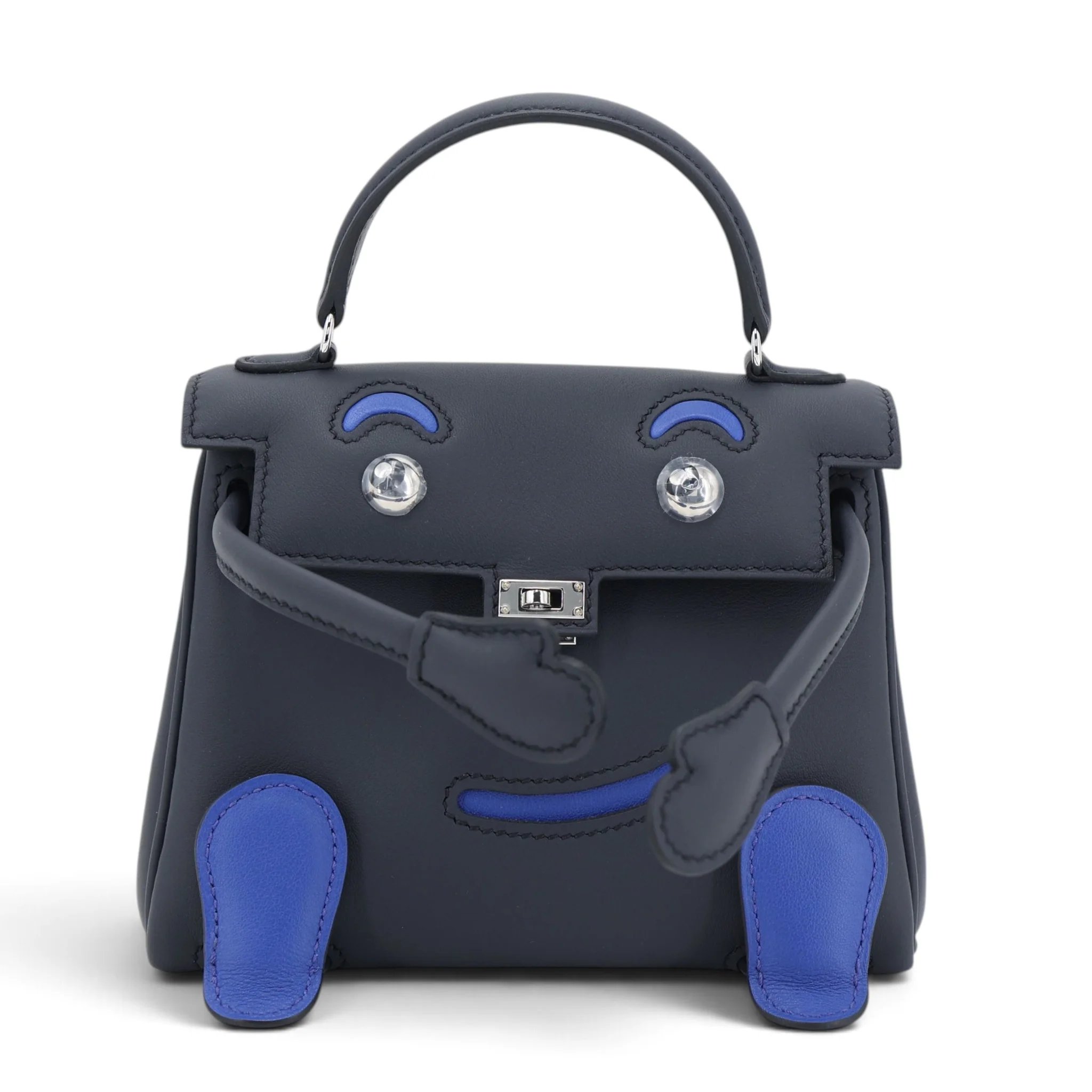 Hermes Limited Edition Kelly Doll Bleu Indigo (76) Bleu Royal (O8) Swift Palladium hardware K (2025)