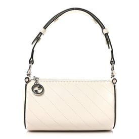 Gucci Sakai Be Green Calfskin Diagonal Stitched Mini Blondie Barrel Shoulder Bag Mystic White