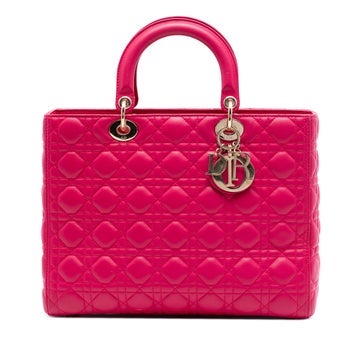 Lambskin Large Lambskin Cannage Lady Dior