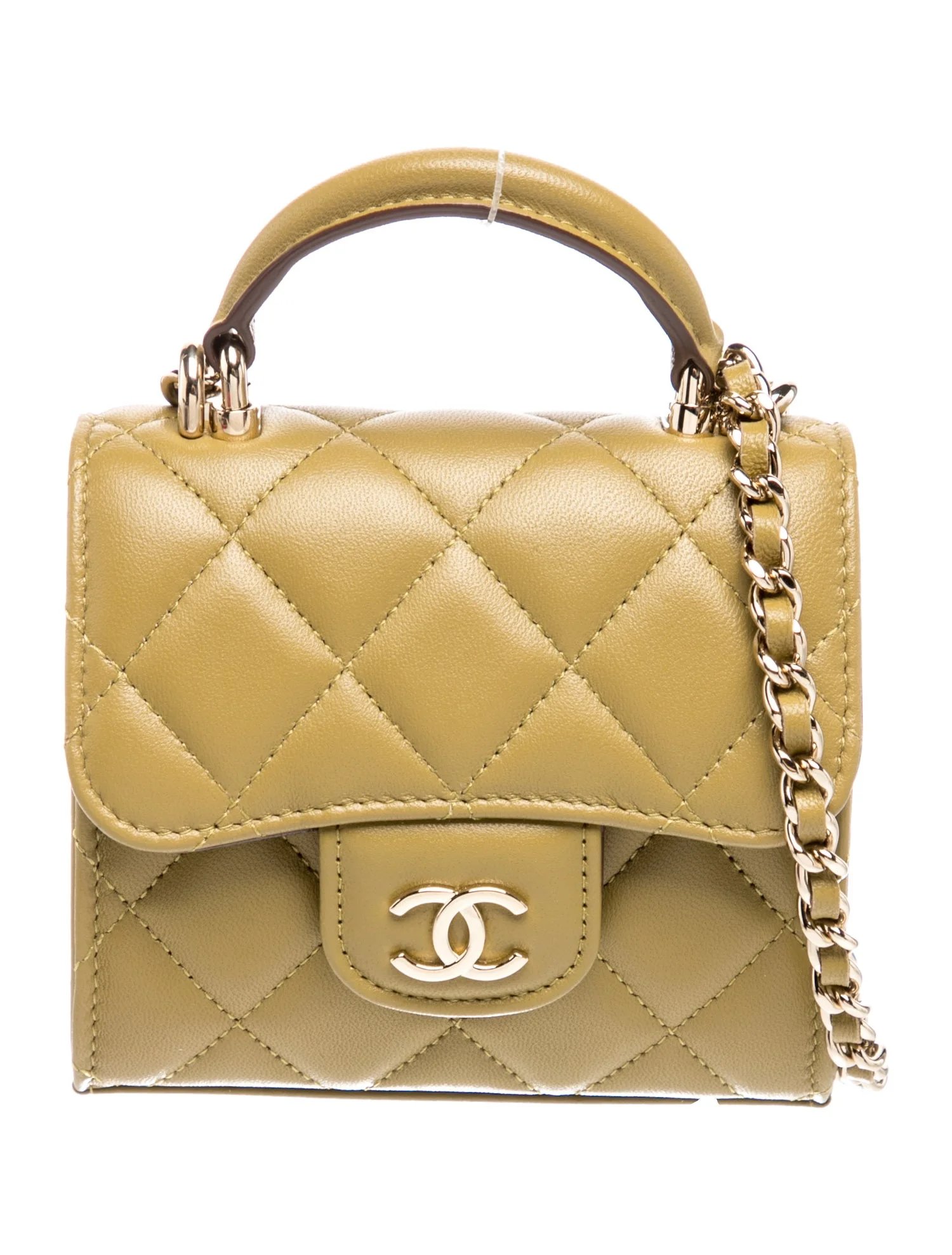 Top Handle Flap Coin Purse w/ Chain