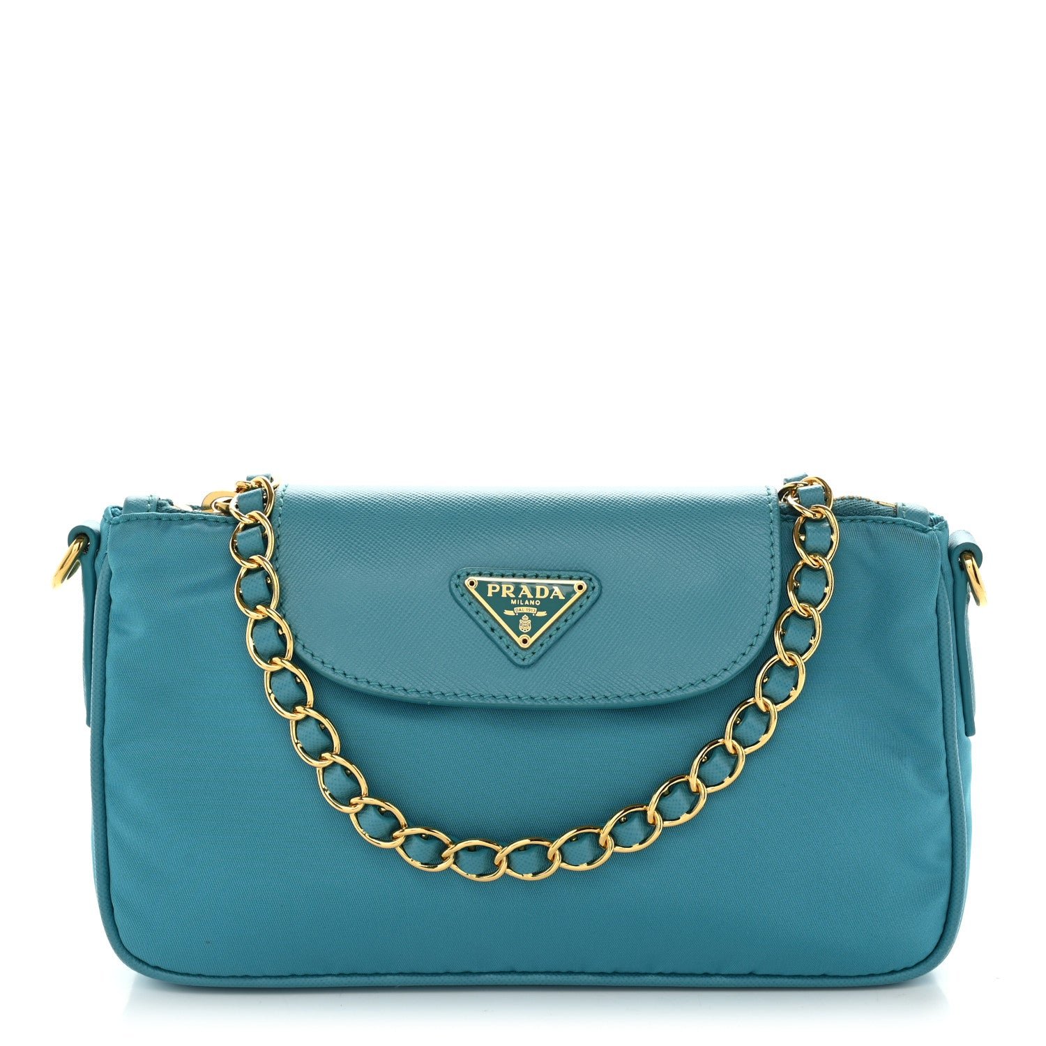 Prada Tessuto Nylon Saffiano Crossbody Bag Turchese