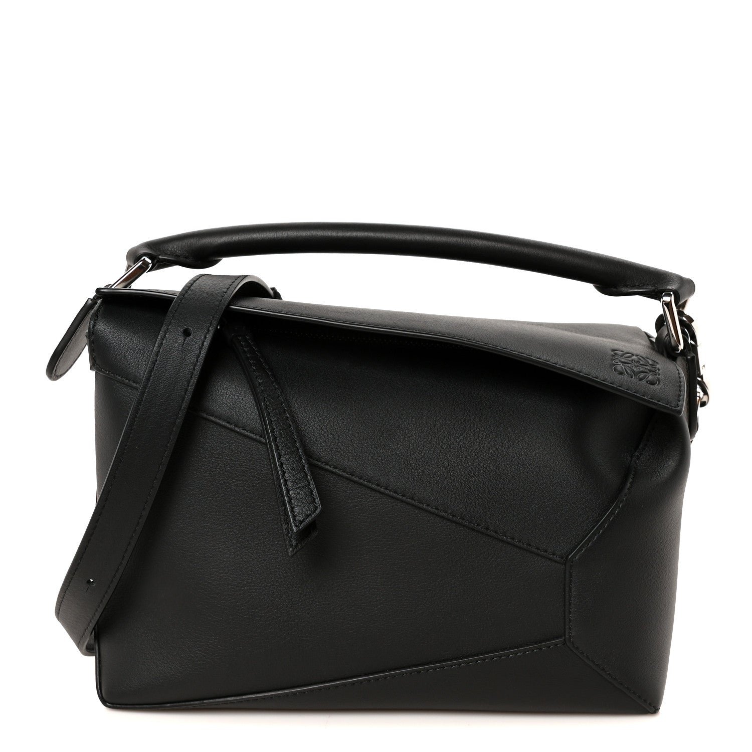 Loewe Calfskin Small Puzzle Edge Bag Black