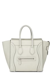 Céline Grey Drummed Calfskin Luggage Micro