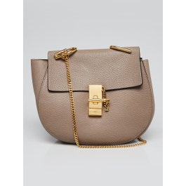 Chloe Chloe Motty Grey Pebbled Leather Drew Bag