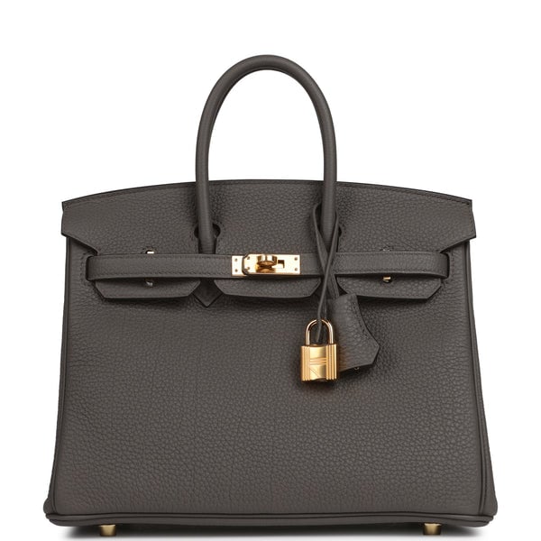 Hermes Birkin 25 Etain Togo Gold Hardware