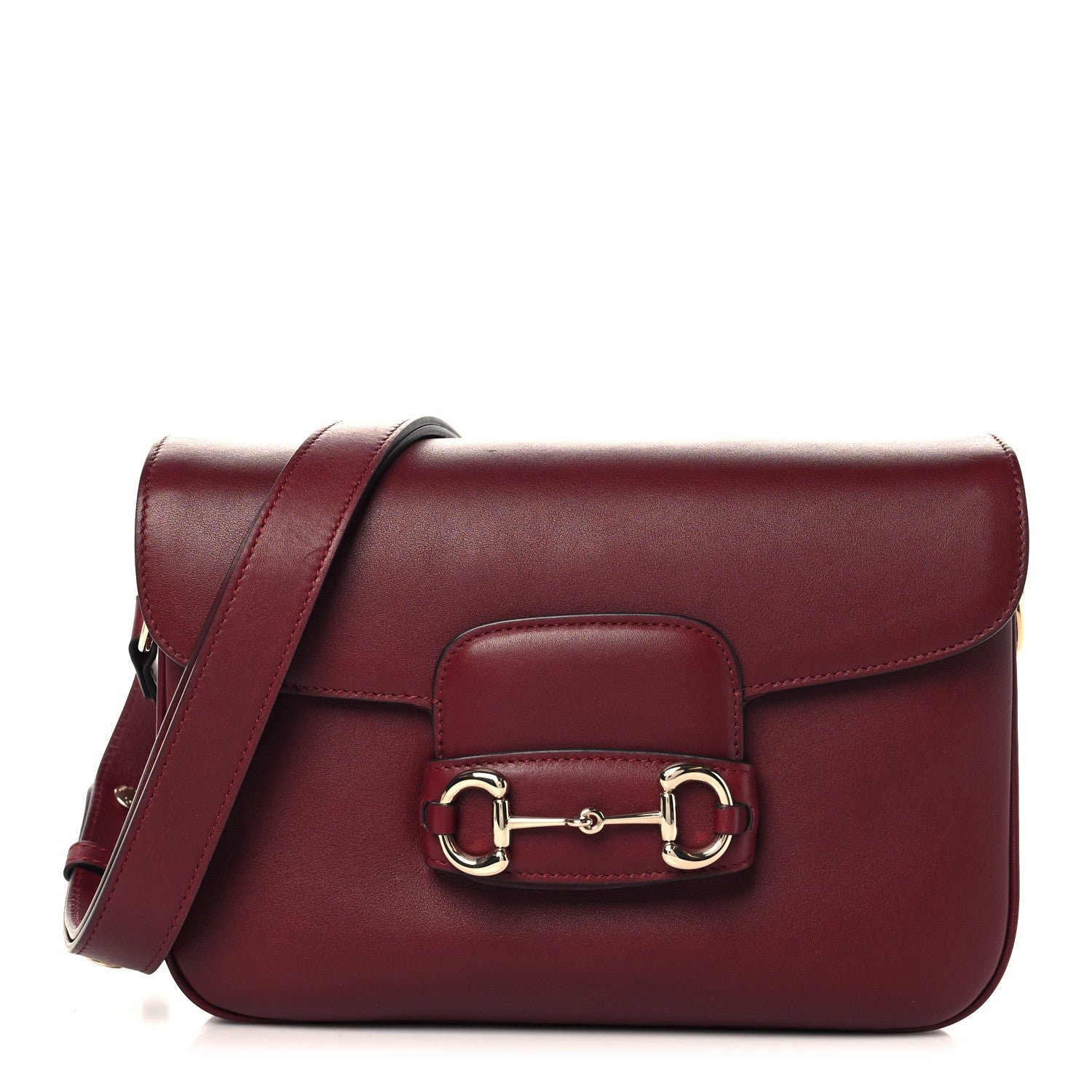 Gucci Arabella Calfskin Horsebit 1955 Soft Small Shoulder Bag Rosso Ancora