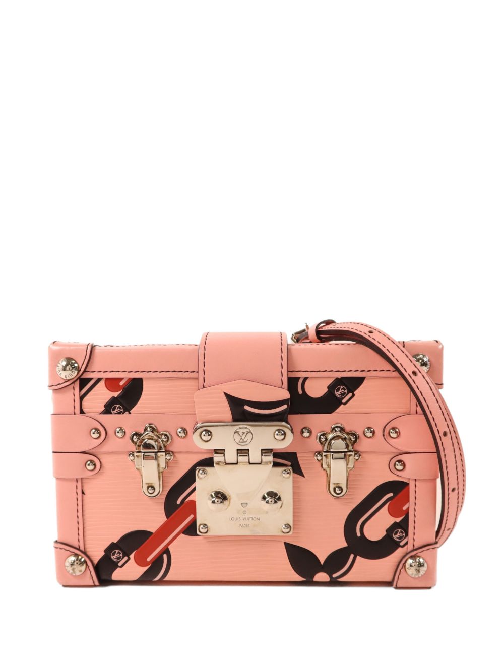 Petite Malle Épi leather chain-flower cross body bag
