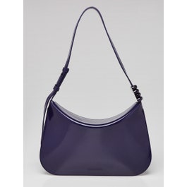 Bottega Veneta Bottega Veneta Purple Smooth Calfskin Leather Metal Loop Shoulder Bag