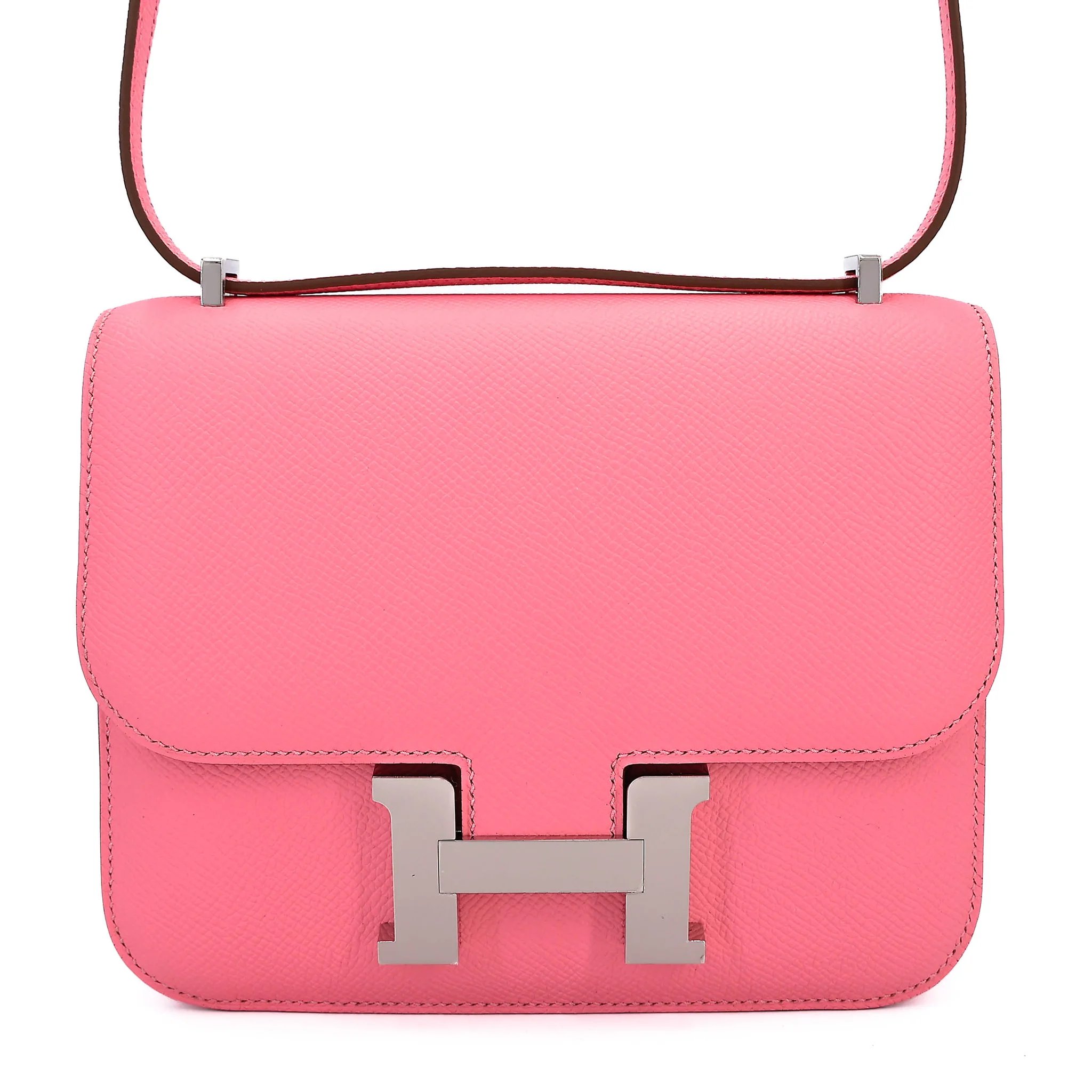 Hermes Constance Mini 19 Mirror Rose Confetti (1Q) Epsom Palladium hardware K (2025)