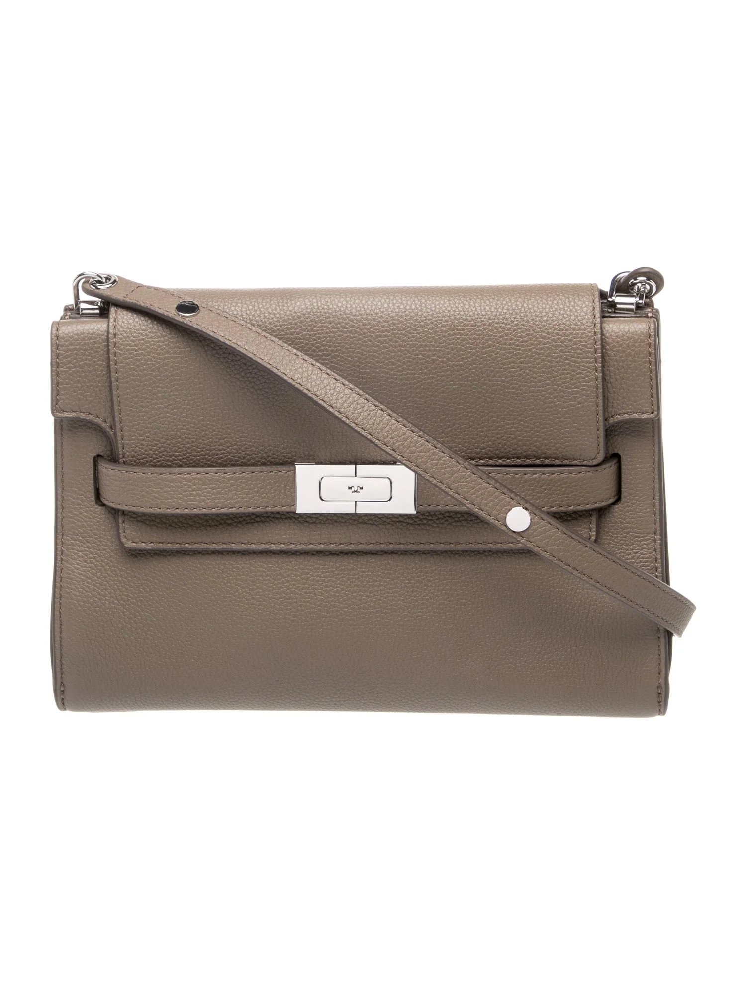 Tory Burch Leather Lee Radziwill Pebbled Leather Shoulder Bag Medium