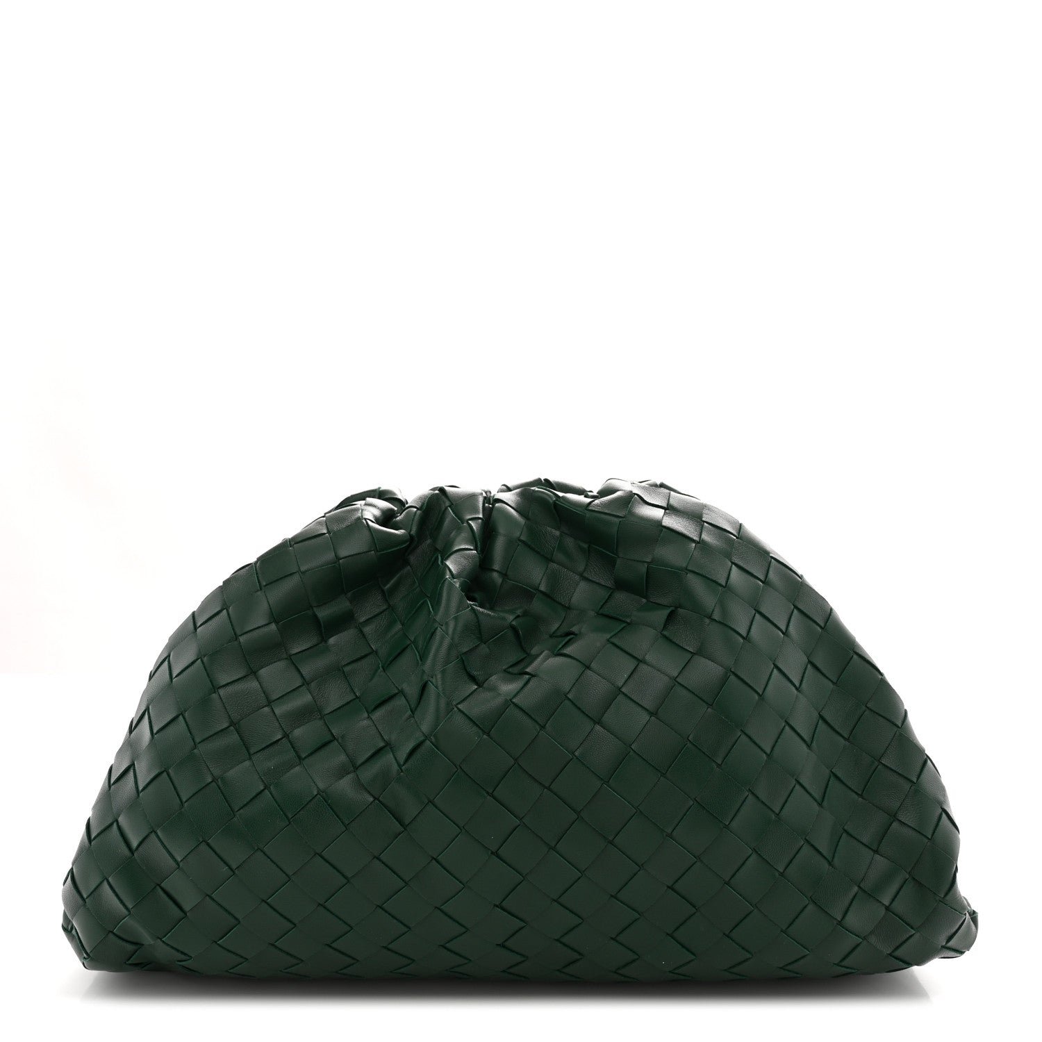 Bottega Veneta Nappa Maxi Intrecciato The Pouch Oversized Clutch Raintree