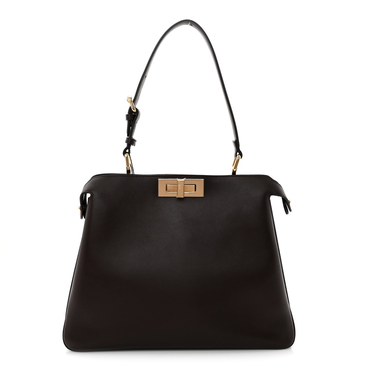 Fendi Vitello Medium Soft Peekaboo  Dark Brown