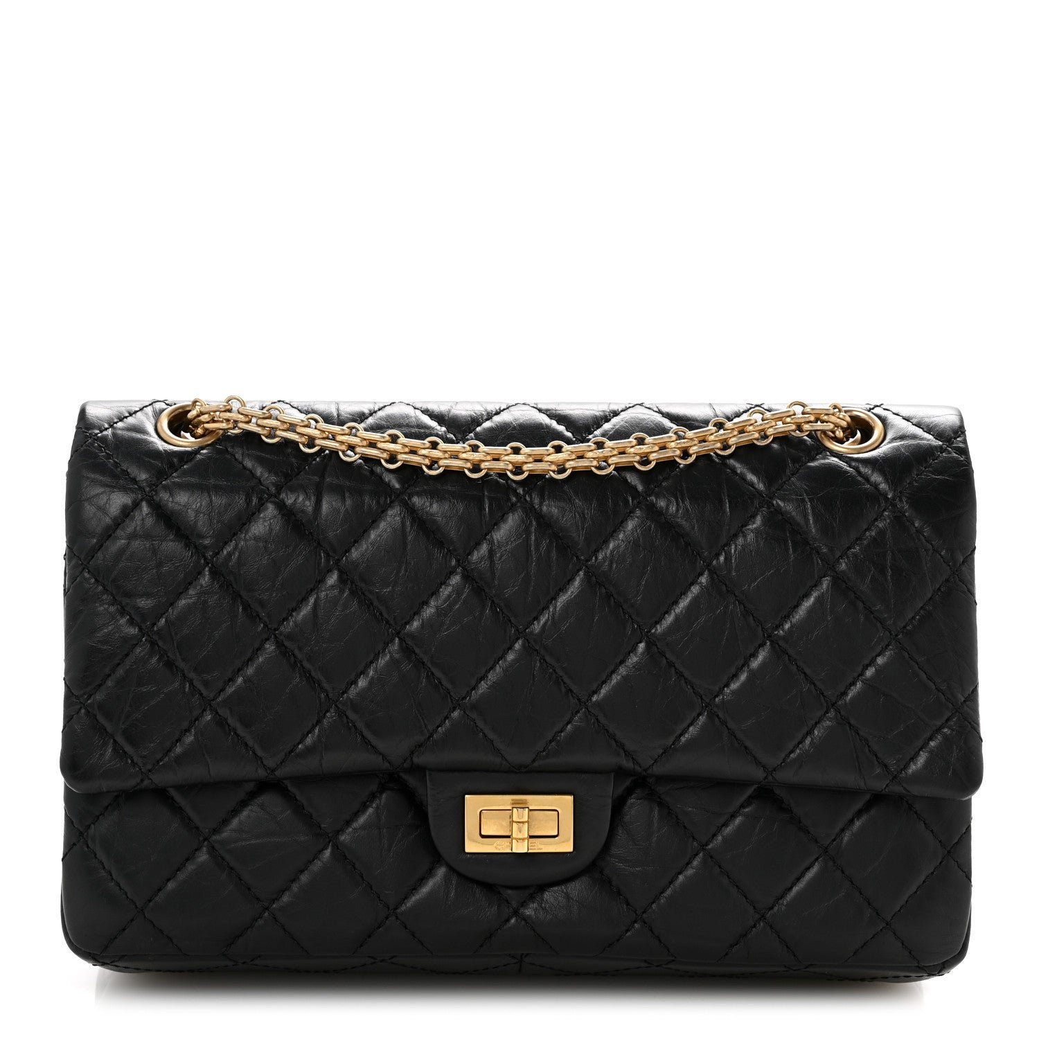 Chanel Aged Calfskin Quilted 2.55 Reissue 226 Flap Black
