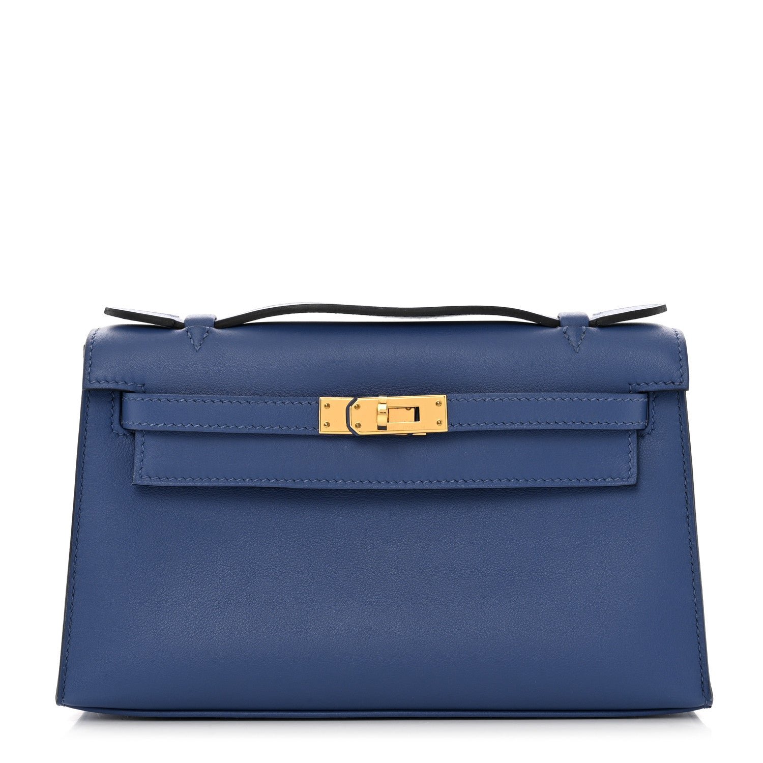 Hermes Swift Kelly Pochette Clutch Bleu Brighton