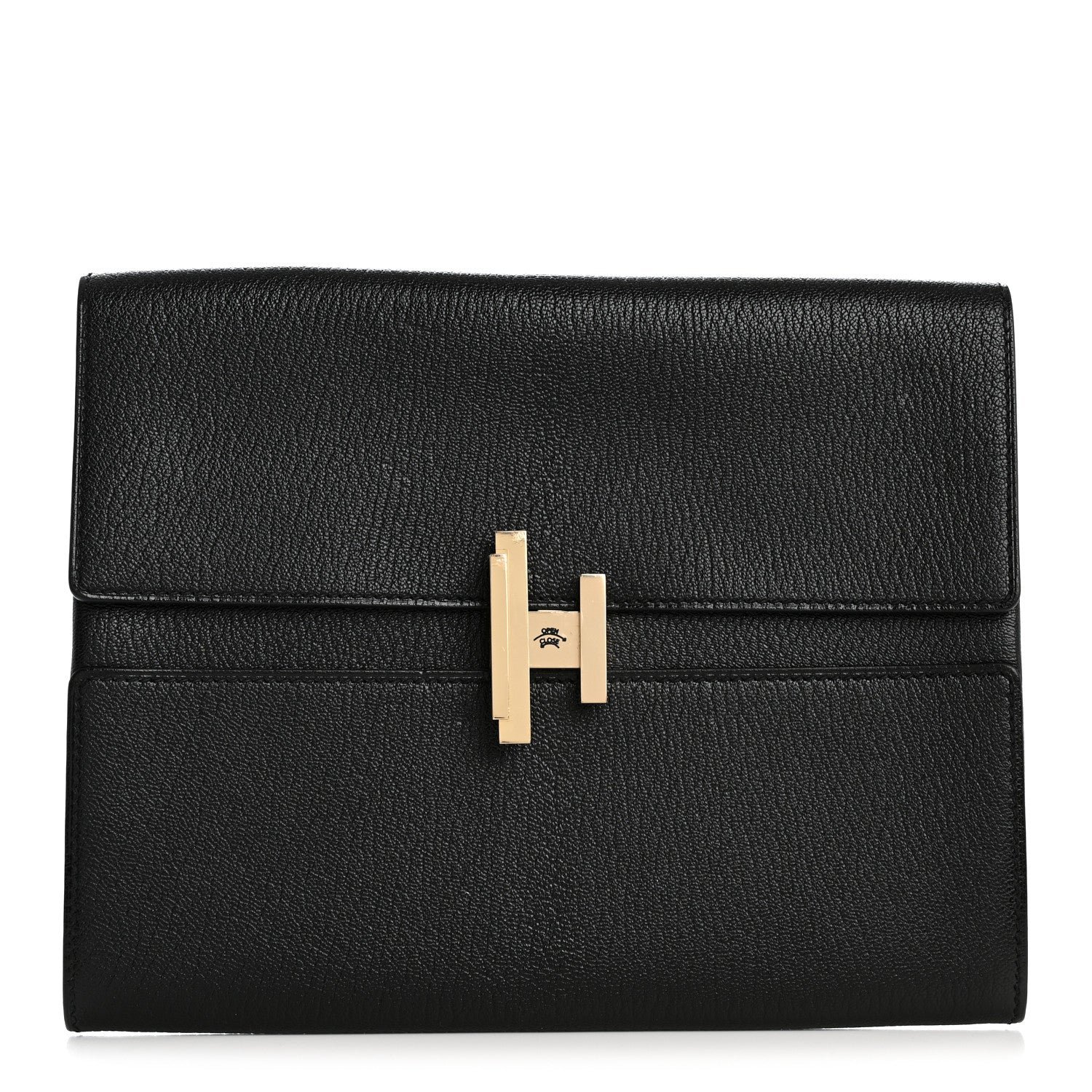 Hermes Chevre Mysore Cinhetic Clutch Black