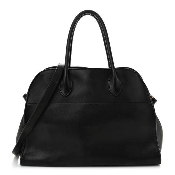 The Row Polished Saddle Calfskin Soft Margaux 12 Black