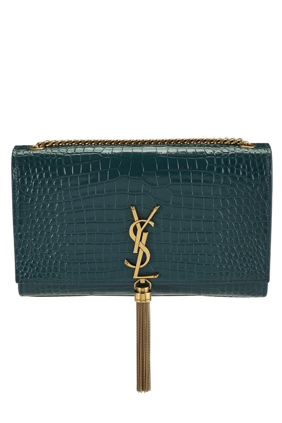 Green Embossed Kate Tassel Medium