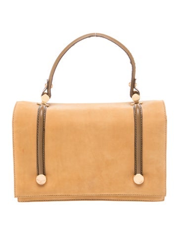 Suede Vintage Camel Suede Front Flap Handlebag Vintage