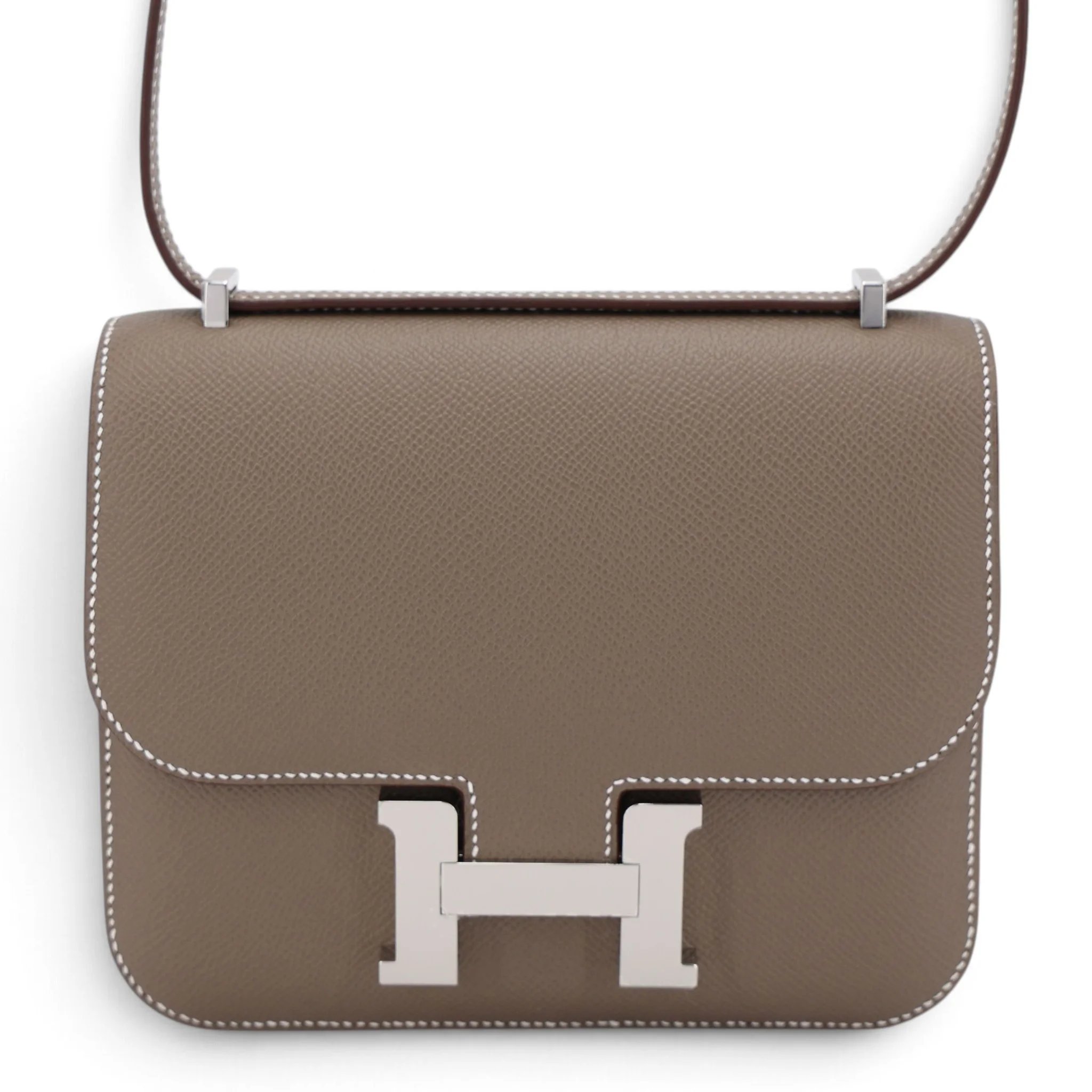 Brand New ( Rank N ) HERMÈS Constance Mini Etoupe (18) Epsom Palladium hardware G (2026)