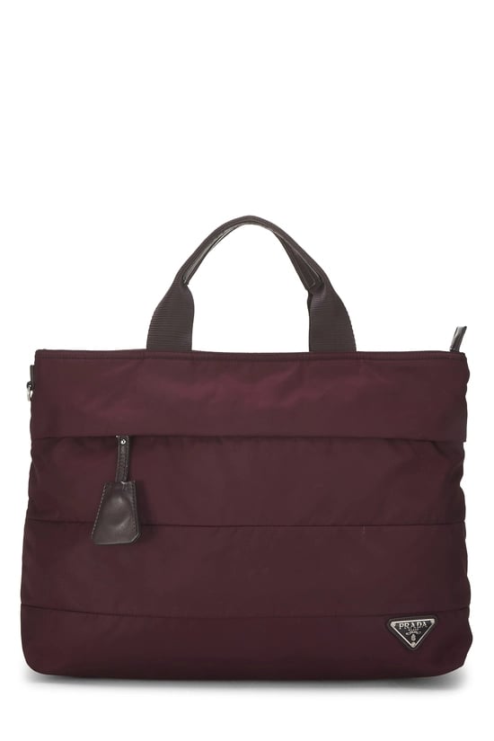 Burgundy Nylon Convertible Handbag
