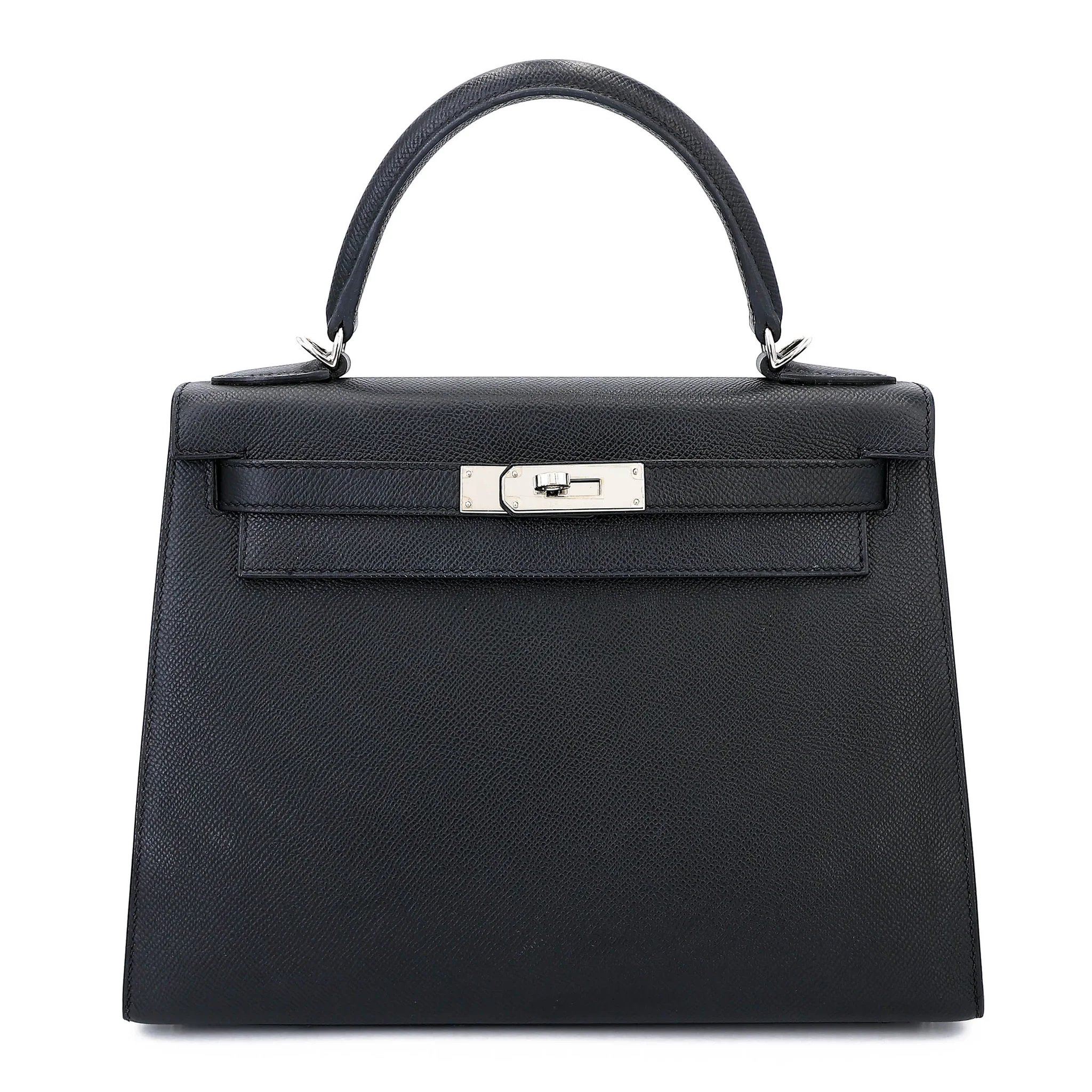 Hermes Kelly 28 Sellier Noir (89) Epsom Palladium hardware C (2018)