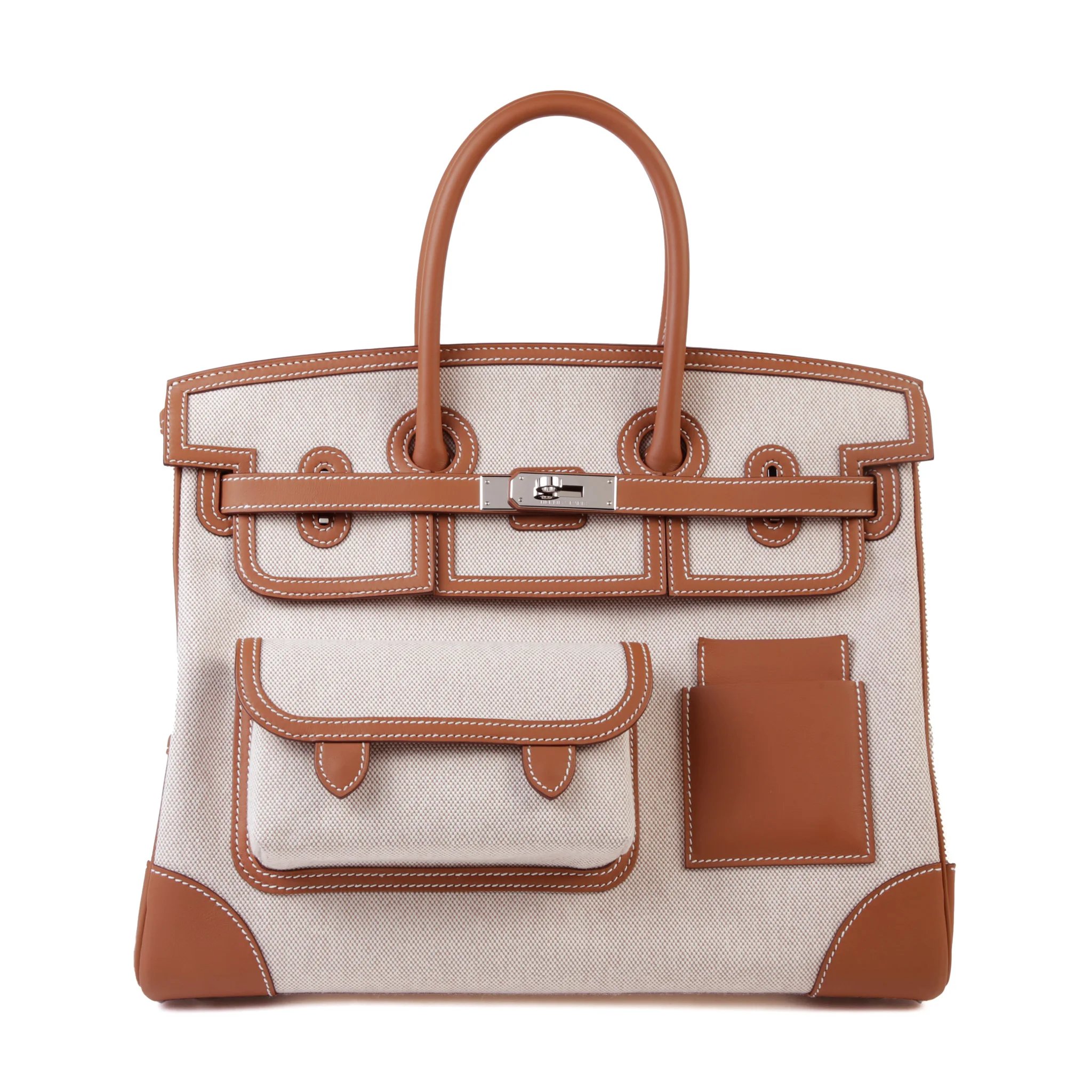 Excellent ( Rank SA ) HERMÈS Limited Edition Birkin Cargo 35 Gold (37) Canvas Swift Palladium hardware K (2025)