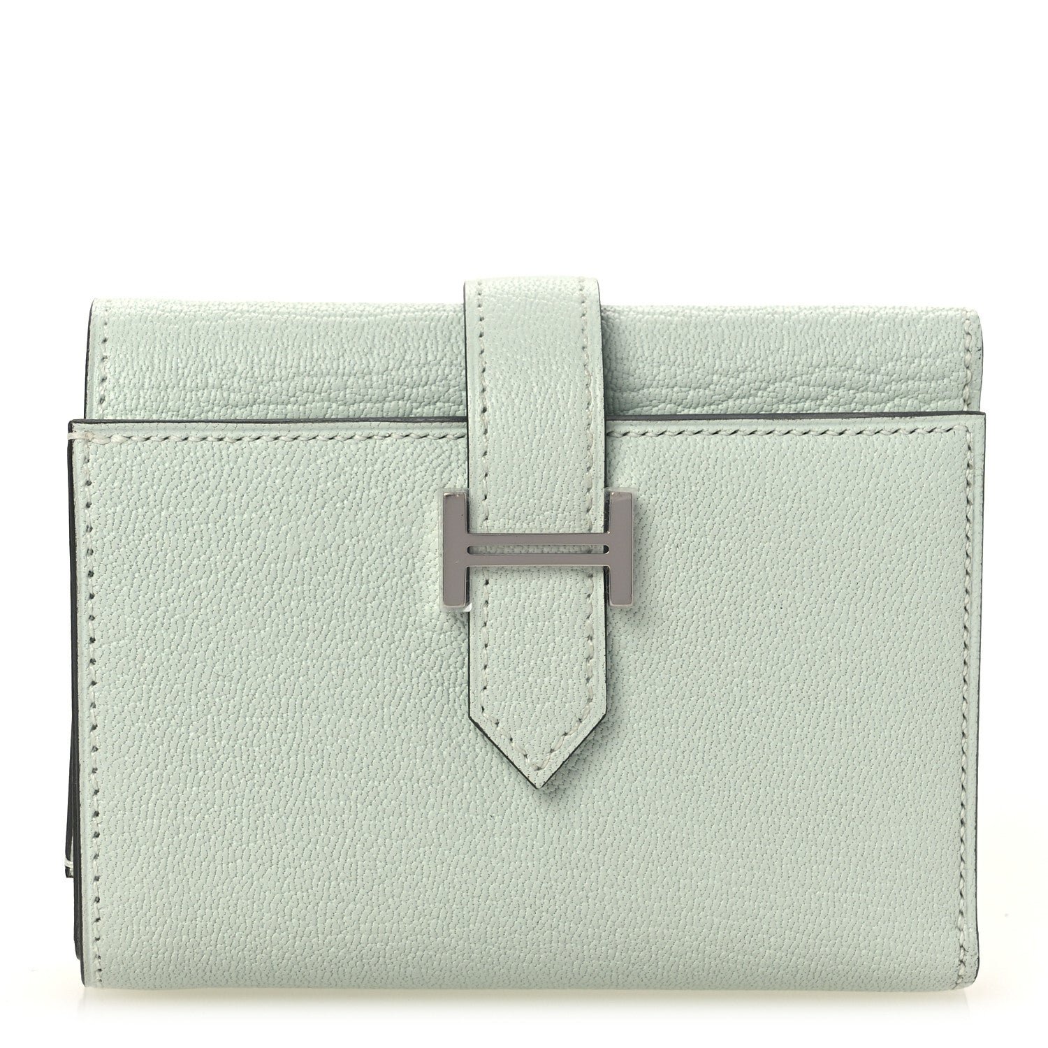 Hermes Chevre Mysore Tri-Fold Compact Bearn Wallet Vert Peppermint