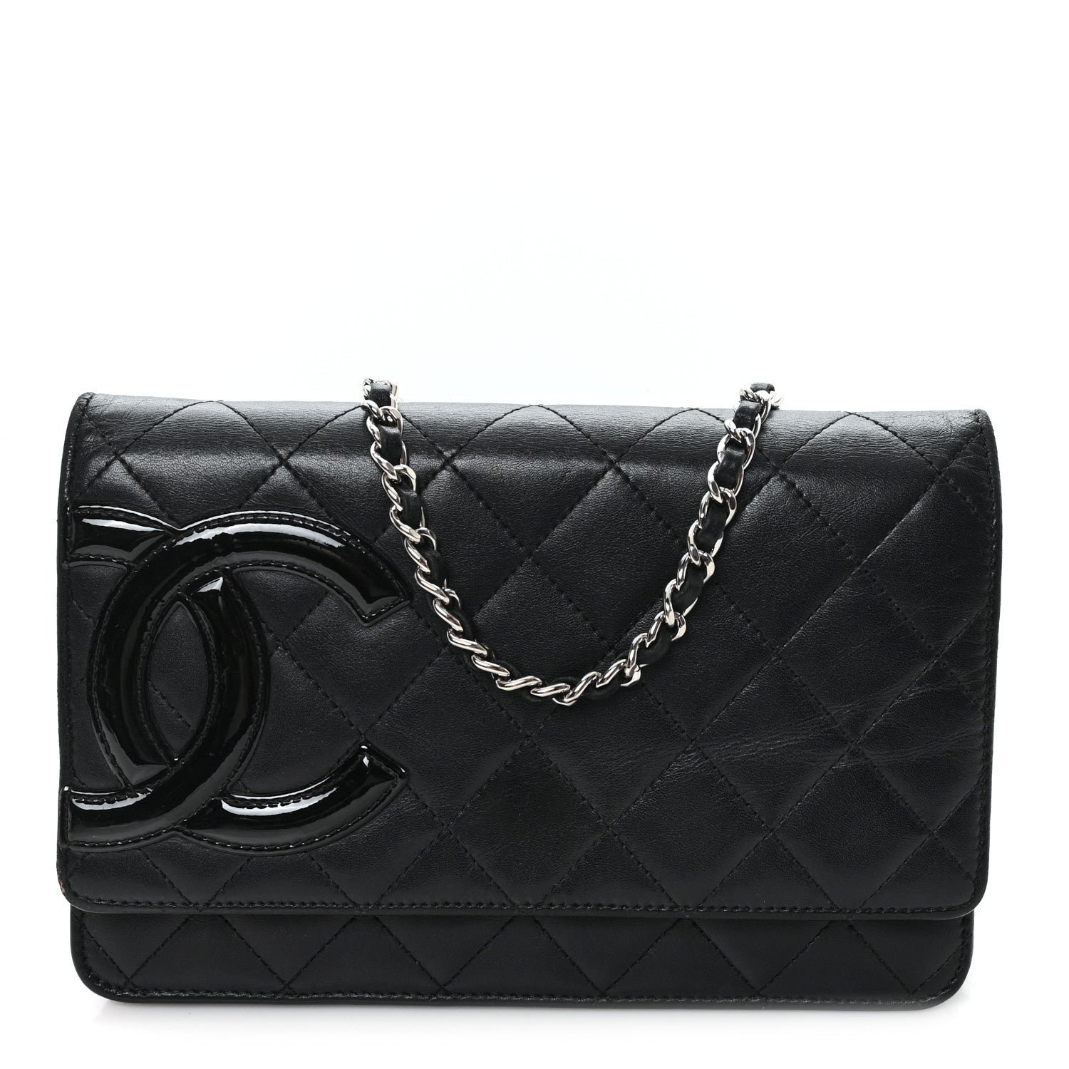 Chanel Calfskin Quilted Cambon Wallet on Chain WOC Black