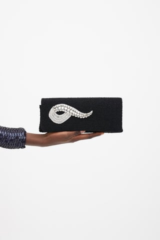 Black Tweed 2006 Autumn Embellished Clutch