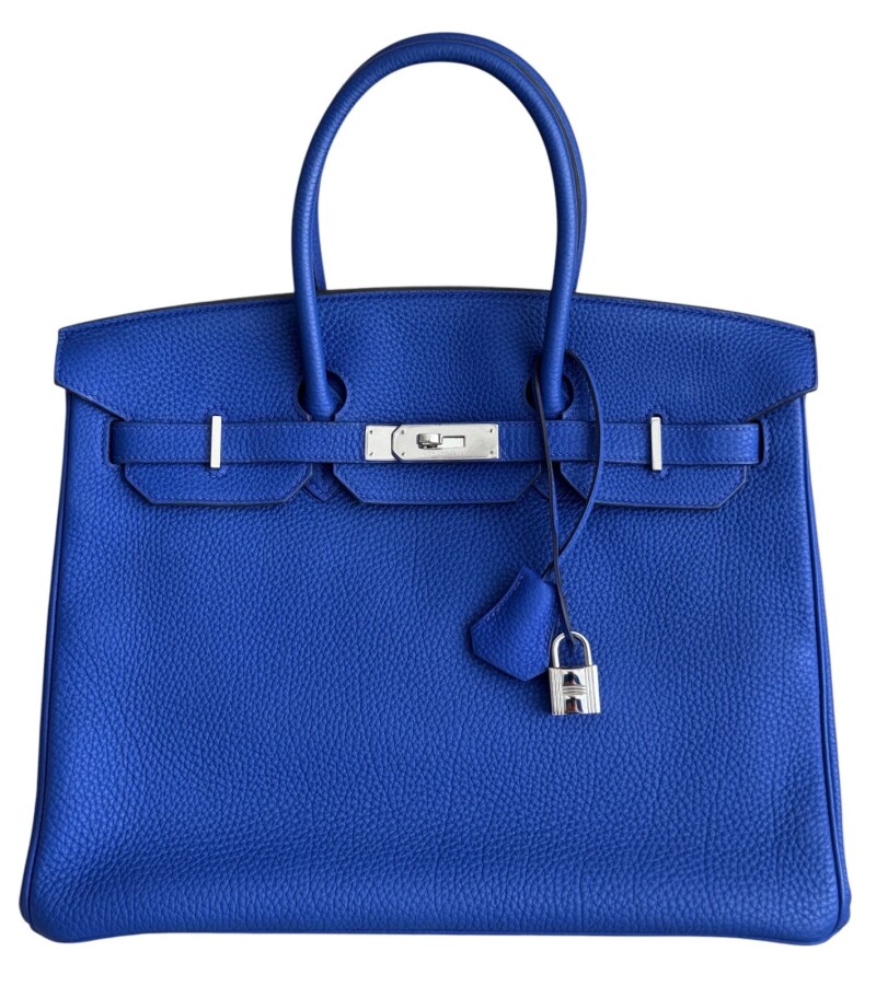 Bleu Electric Togo Birkin 35 Palladium Hardware, 2014