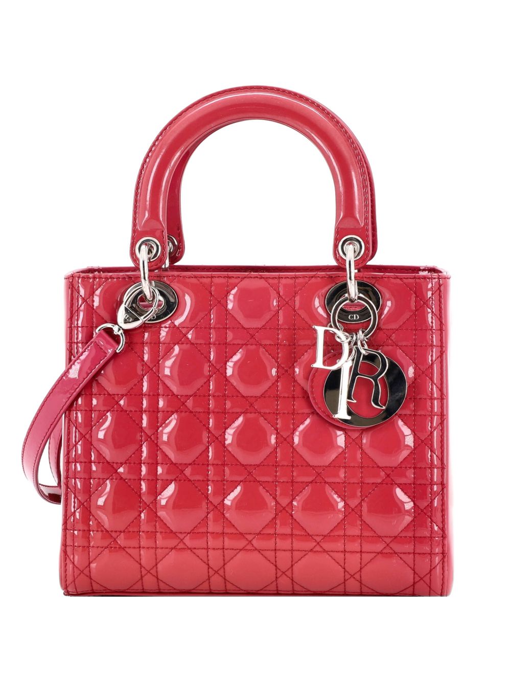 Lady Dior Bag Cannage Quilt Patent Medium satchel