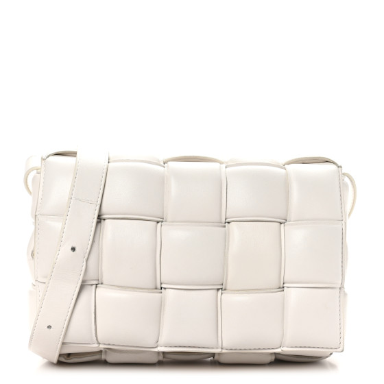 Bottega Veneta Nappa Maxi Intreccio Padded Cassette Crossbody Bag Chalk