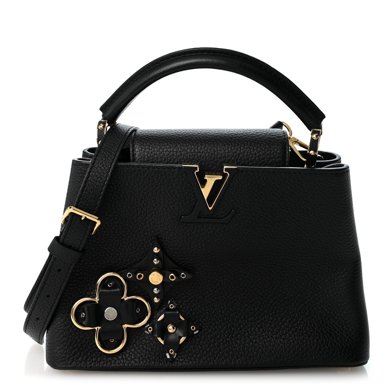 Louis Vuitton Taurillon Mechanical Flowers Capucines BB Black