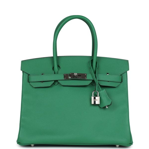 Hermes Pre-owned Hermes Birkin 30 Cactus Epsom Palladium Hardware