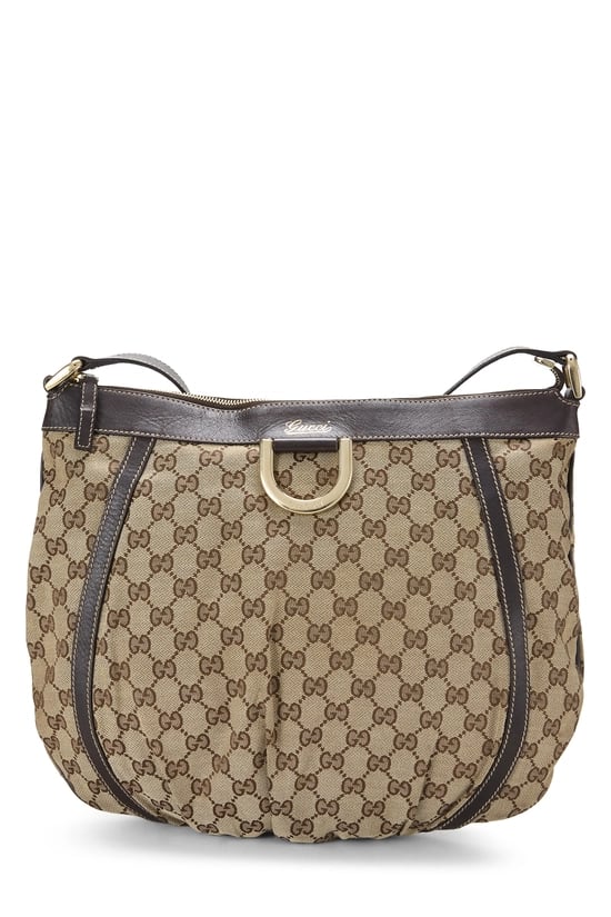 Brown GG Canvas D-Ring Abbey Messenger Large