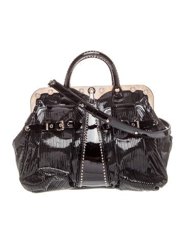 Patent Leather Top Handle Bag