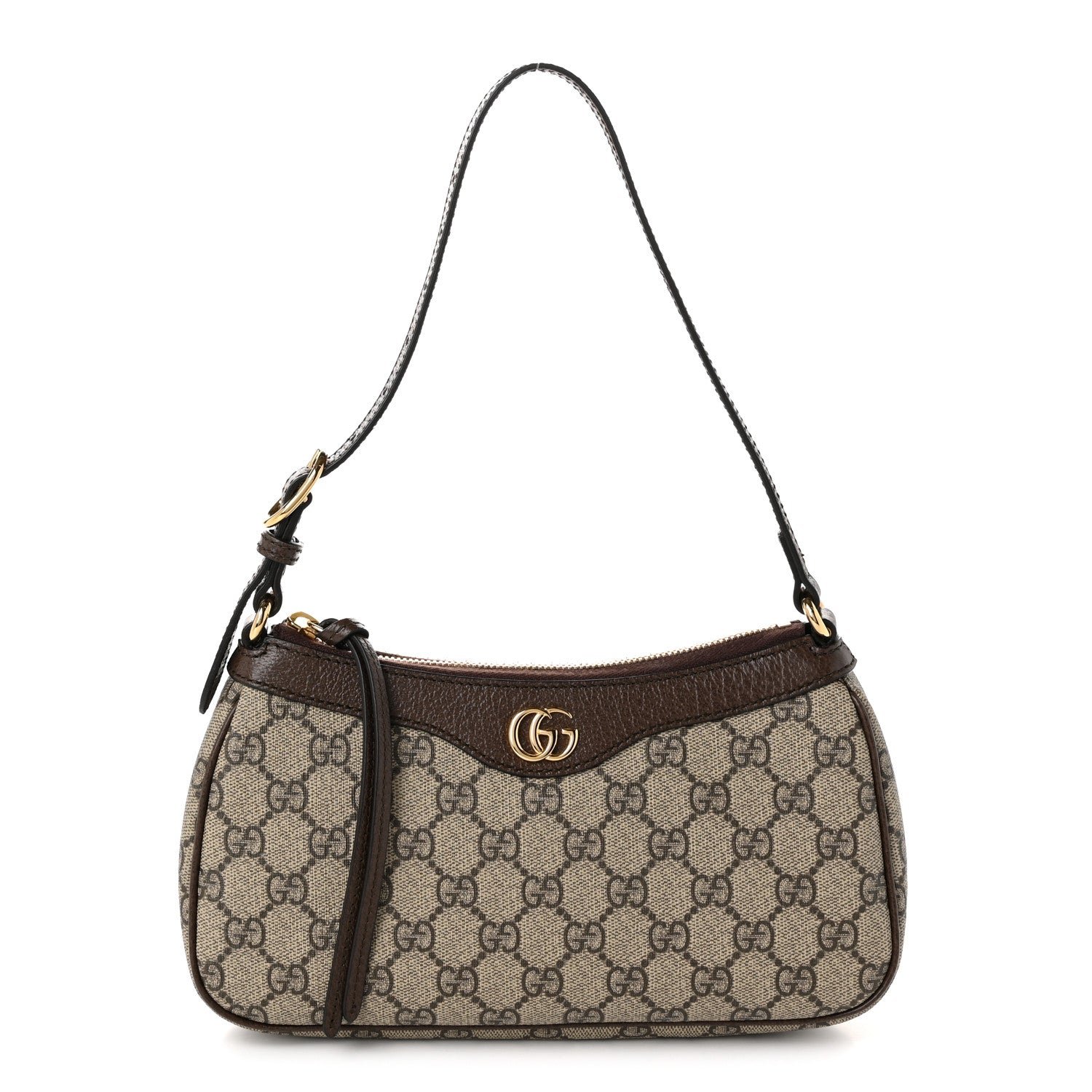 Gucci GG Supreme Monogram Textured Dollar Calfskin Small Ophidia Hobo Beige Ebony New Acero