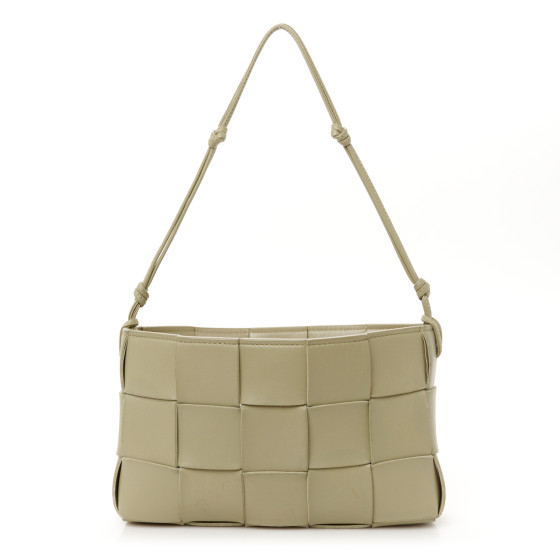 Bottega Veneta Calfskin Maxi Intrecciato Cassette Pouch On Strap Travertine